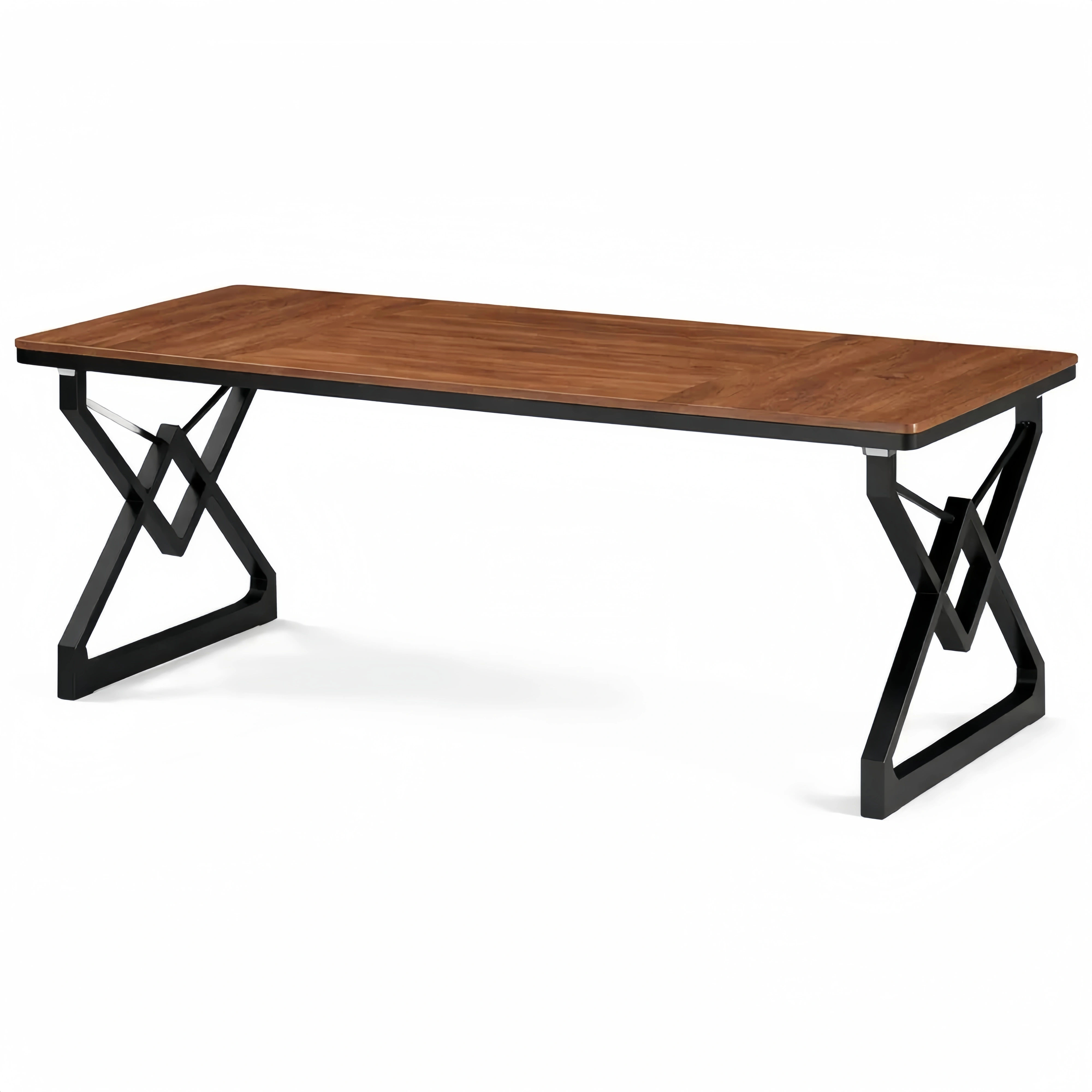 Scrivania da ufficio in legno e metallo 160 cm, marrone rustico