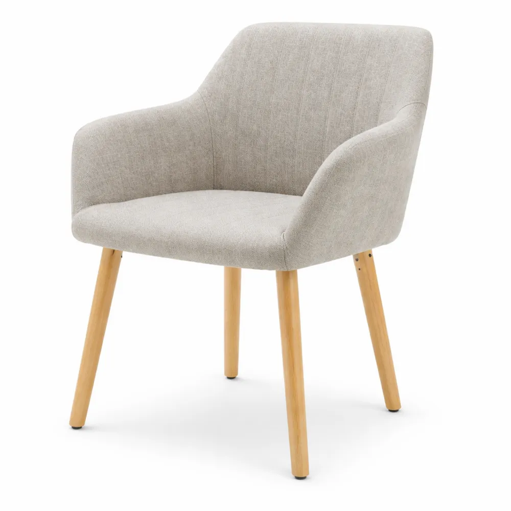Poltroncina Scandinava in Tessuto con Gambe in Legno