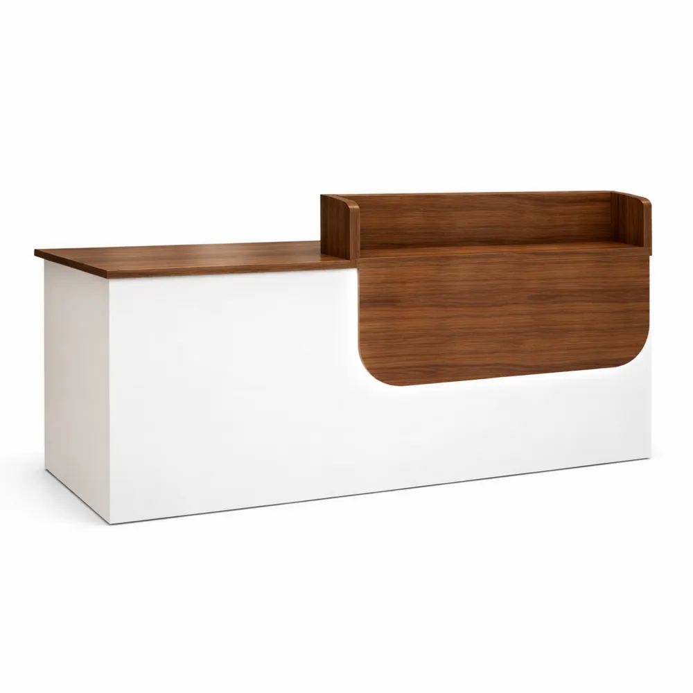 Banco reception moderno con luce LED e cassetto con chiave