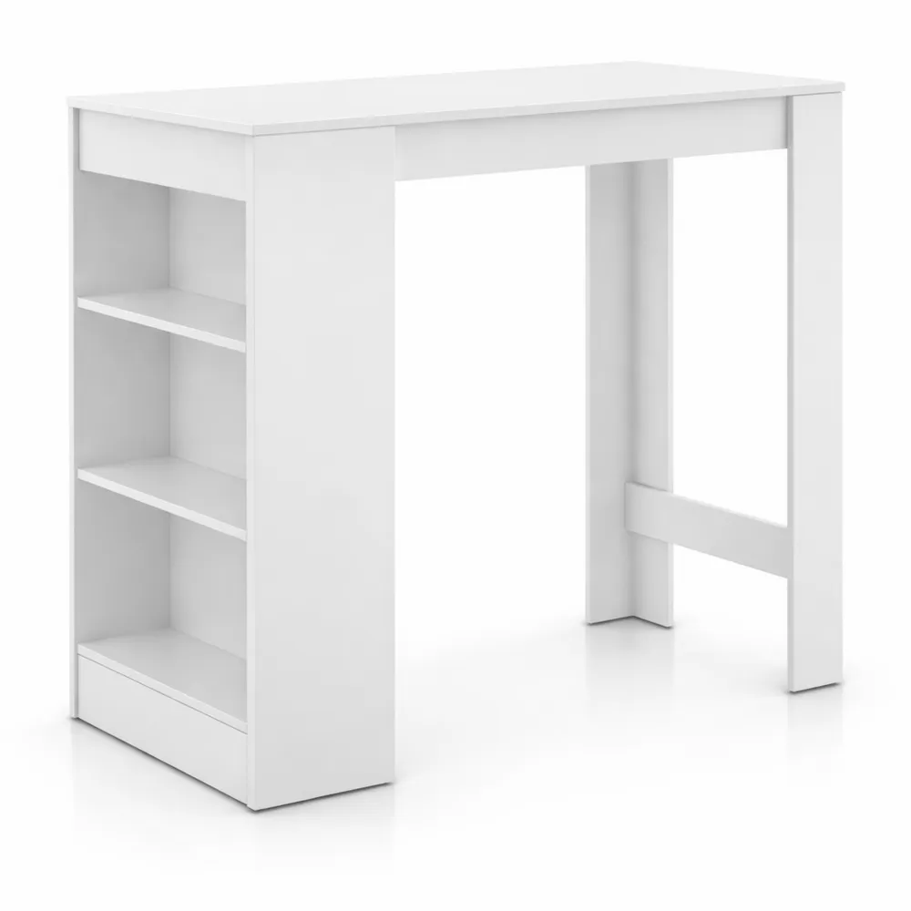 Tavolo da Bar Alto con Ripiani Multipli e Scomparti, Consolle Moderna per Cucina e Ristorante