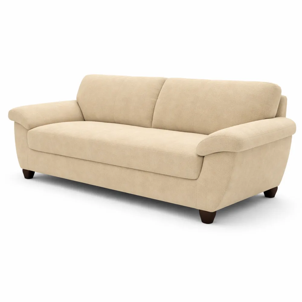 Divano a 3 posti, design elegante, beige, dimensioni 91 x 207 x 80 cm