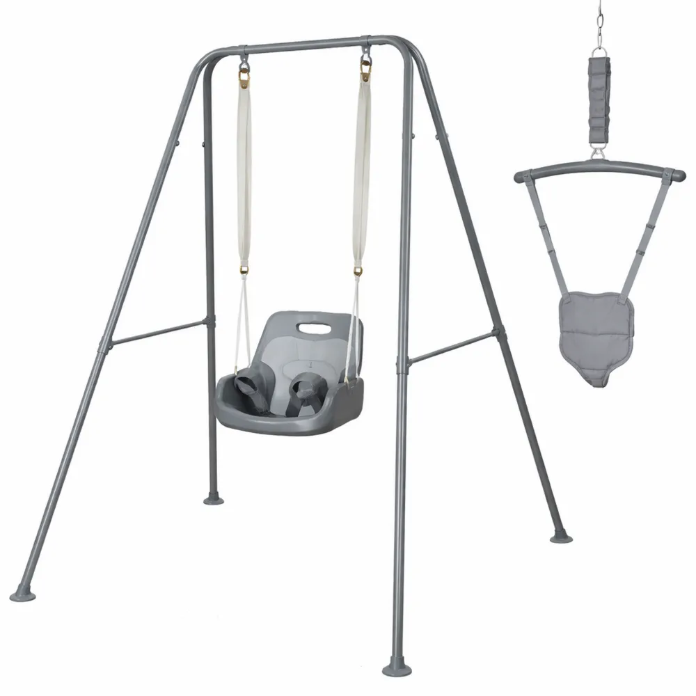 Altalena 2-in-1 per Bambini con Supporto Pieghevole e Sacchi di Sabbia