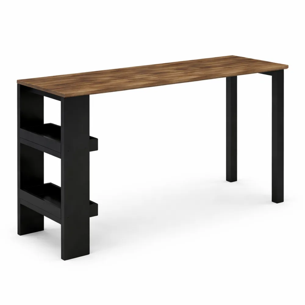 Tavolo da Bar Moderno in Quercia Dorata e Antracite, 45x110 cm