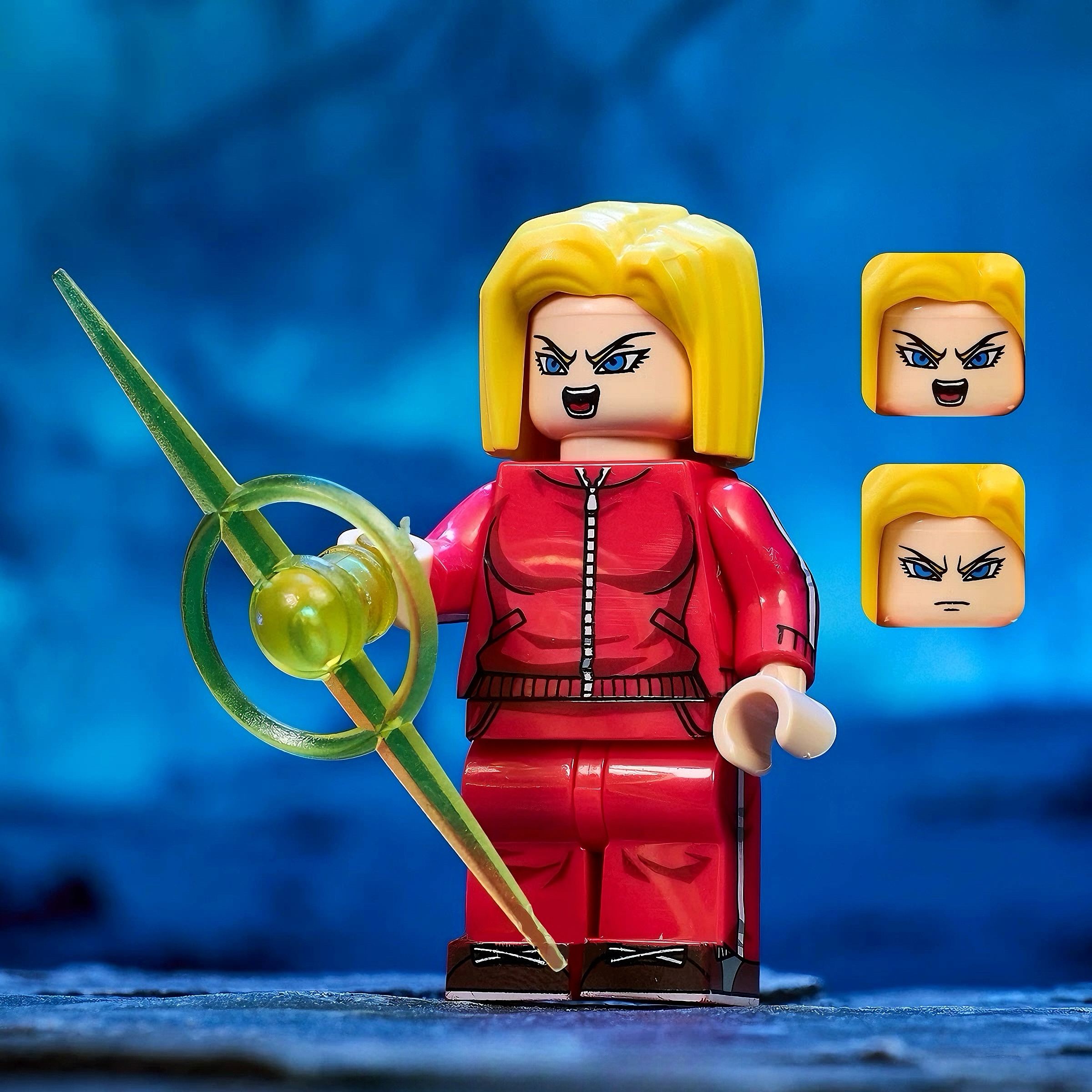Red-Hair Orange-Gi Energy Fighter Minifigure – Mass Production Version