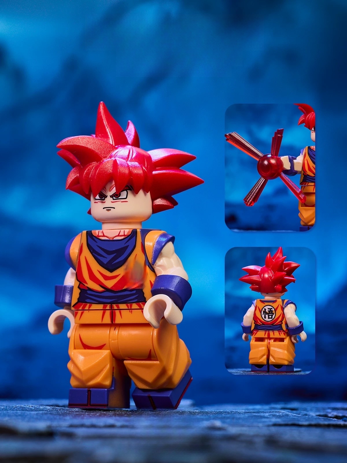 Red-Hair Orange-Gi Energy Fighter Minifigure – Mass Production Version