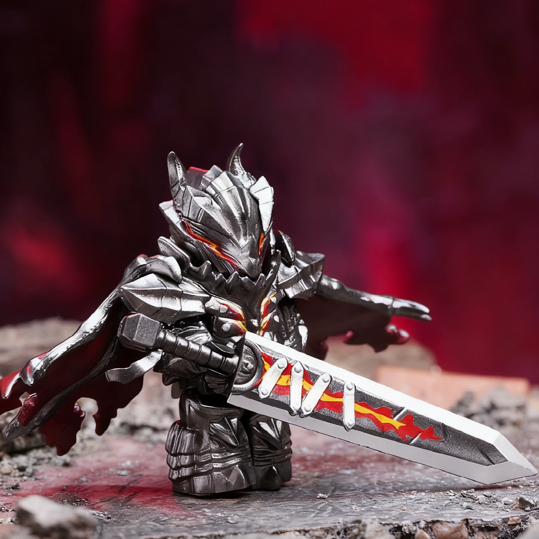Black Berserker Greatsword Soldier Minifigure – Mass Production Version