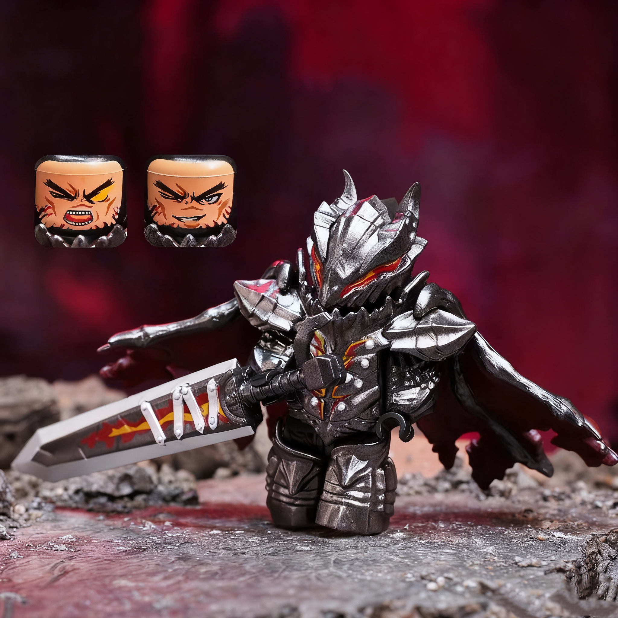 Black Berserker Greatsword Soldier Minifigure – Mass Production Version