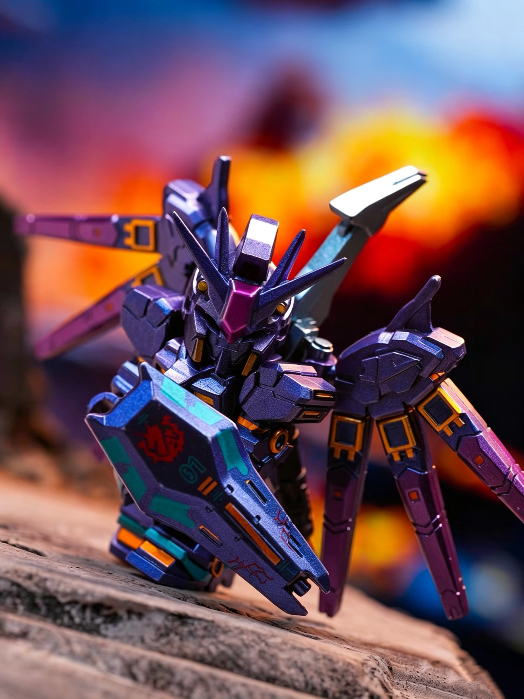 Colorful Heavy Armor Cosmic Mecha Minifigure