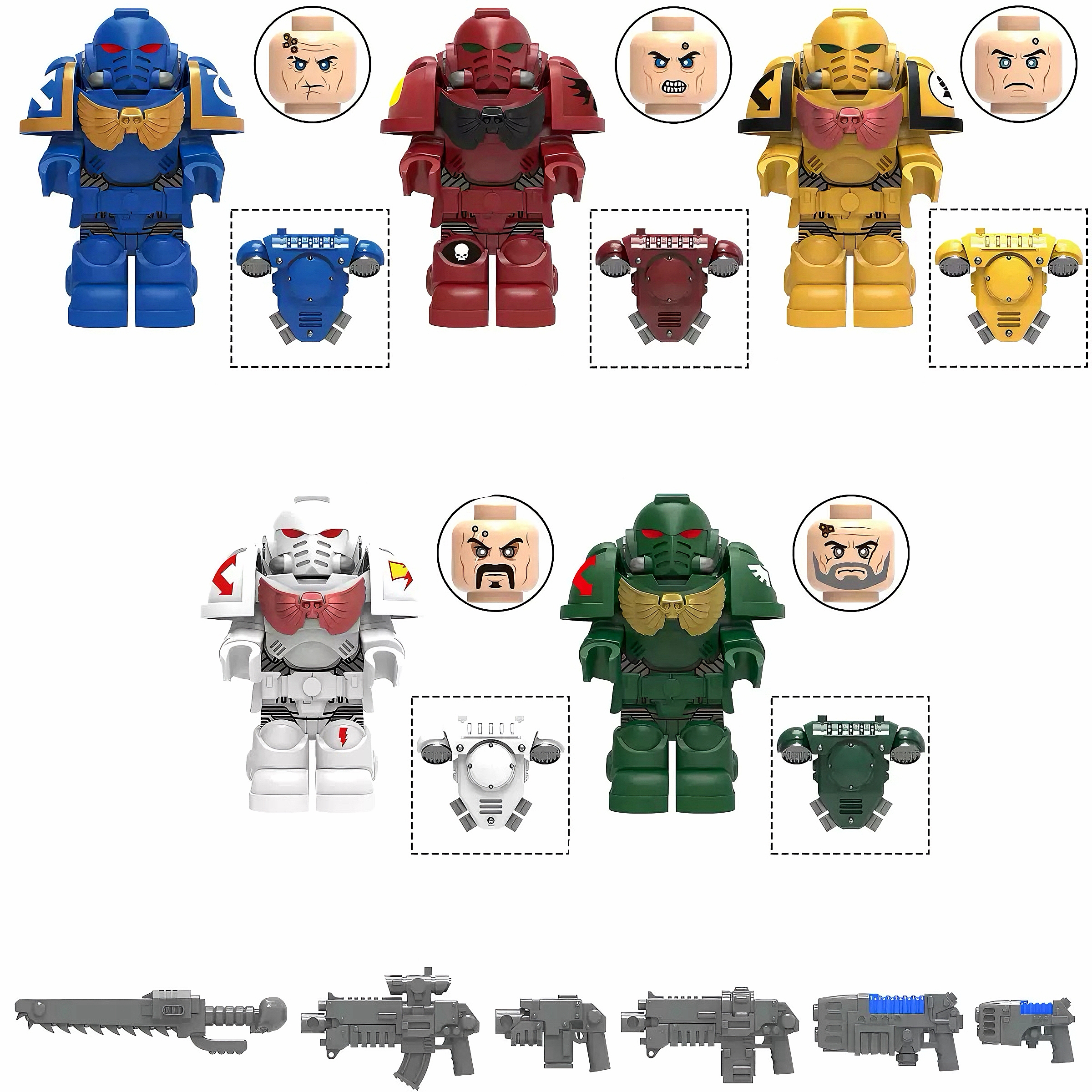 Gothic Space Knights Series Space Knights Minifigure Set A