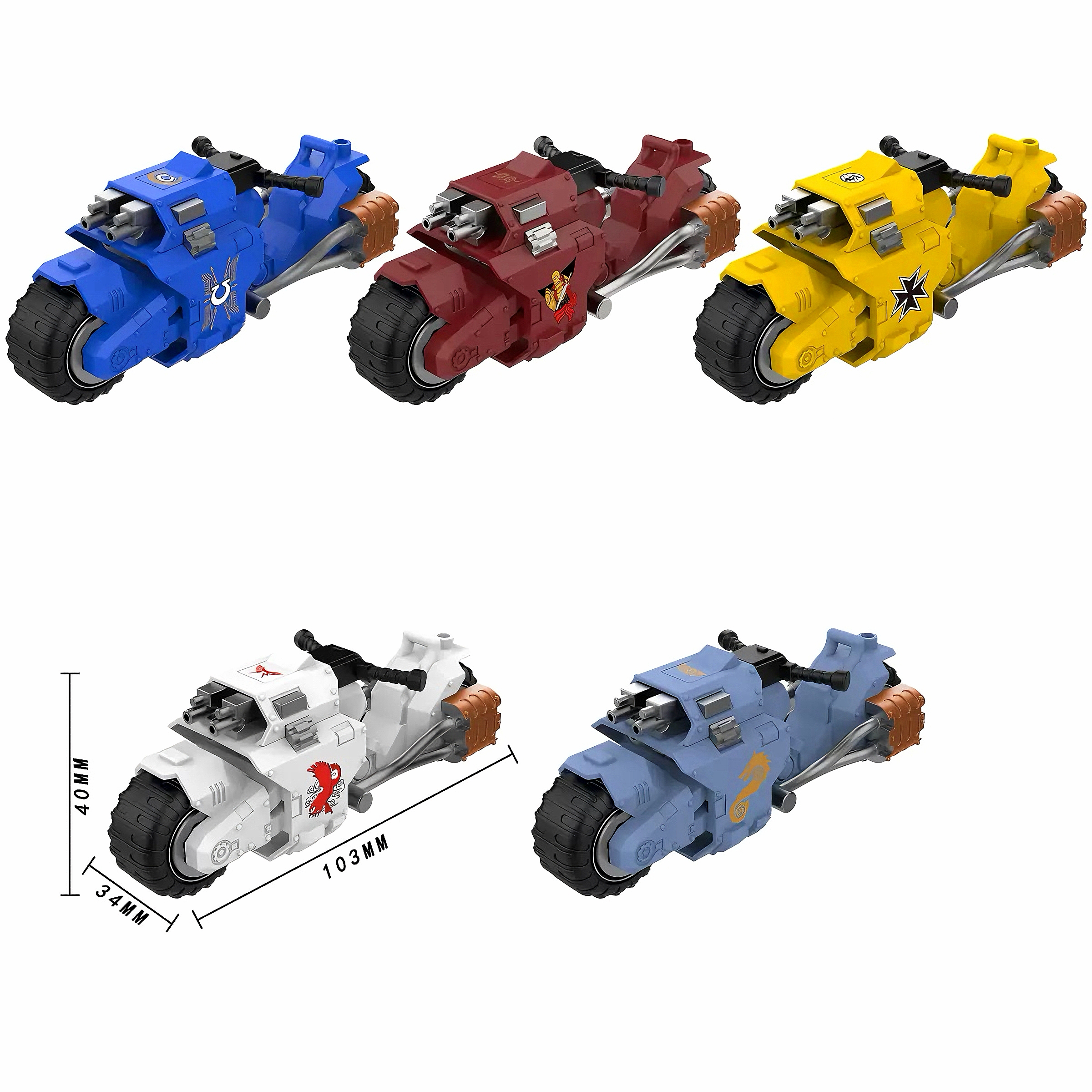 Gothic Space Knights Series Bike Minifigure Set