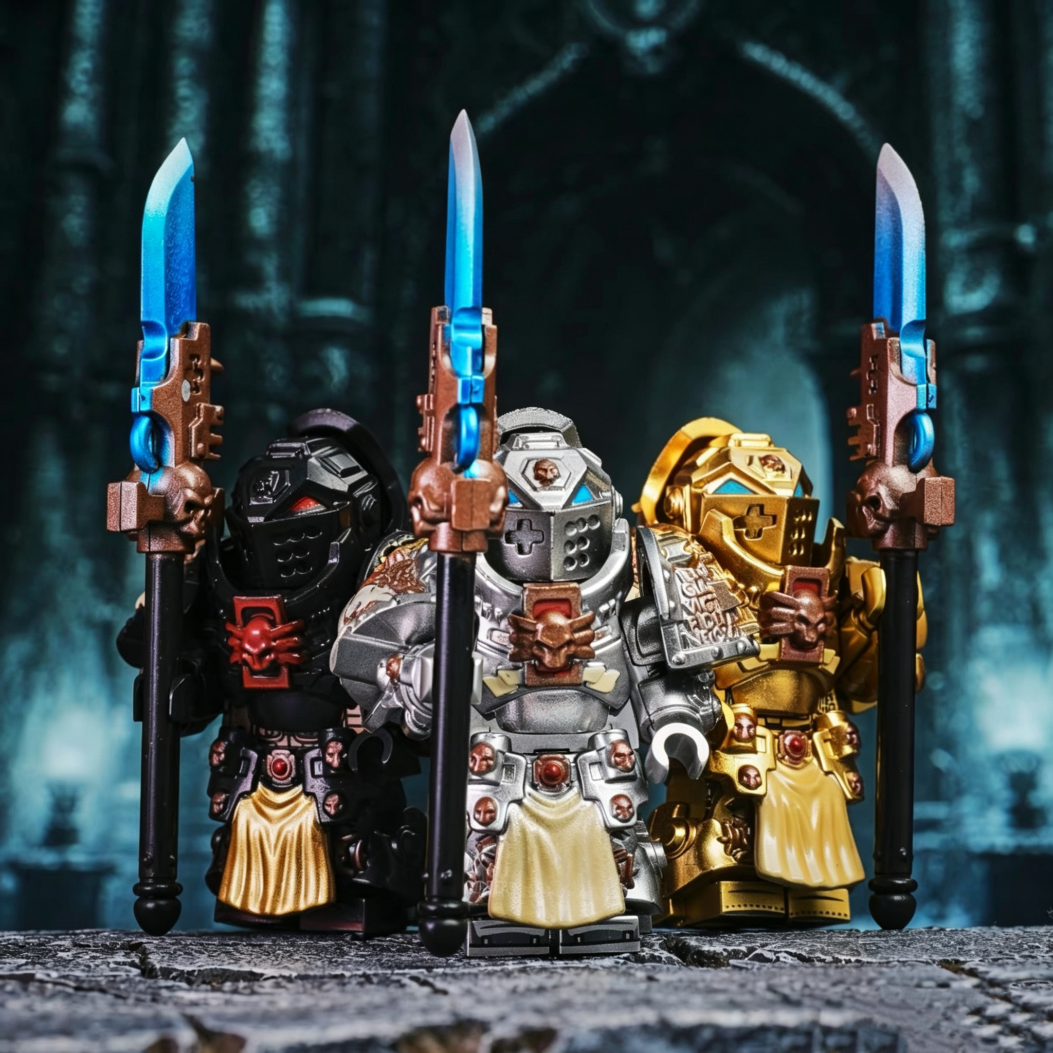 Gothic Space Knights Series Grey Knights Minifigure Set