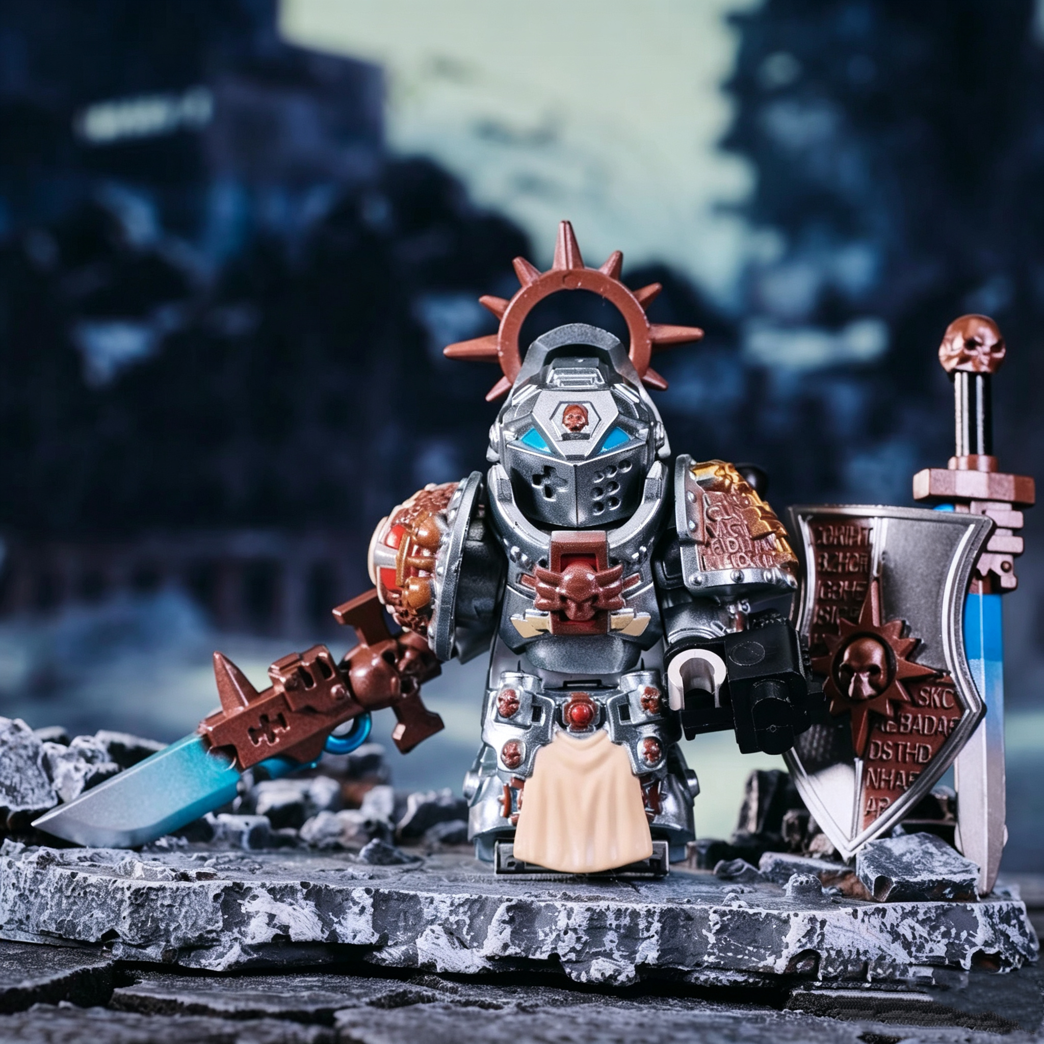 Gothic Space Knights Series Grey Knights Minifigure Set