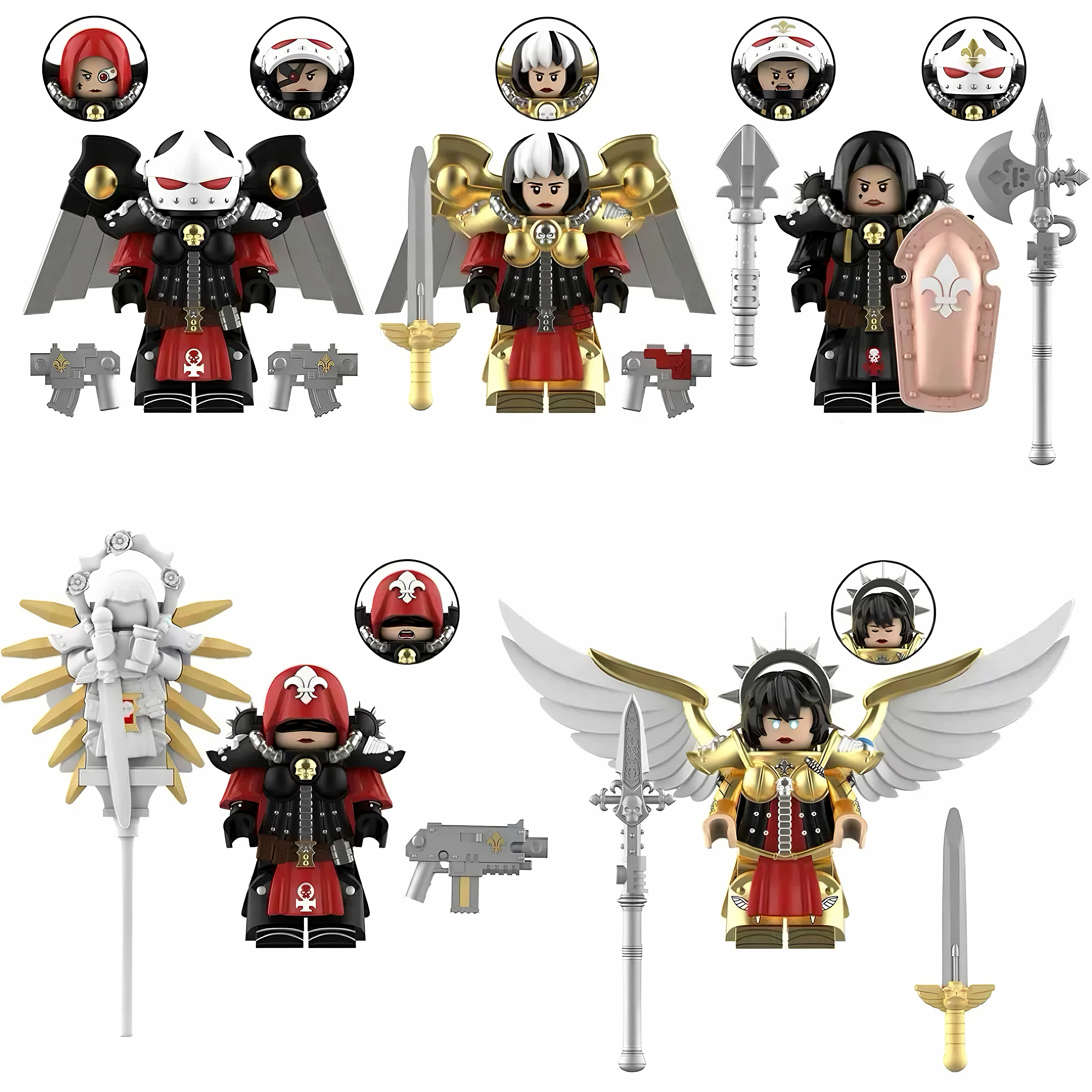 Gothic Space Knights Series Battle Sisters Minifigure Set B