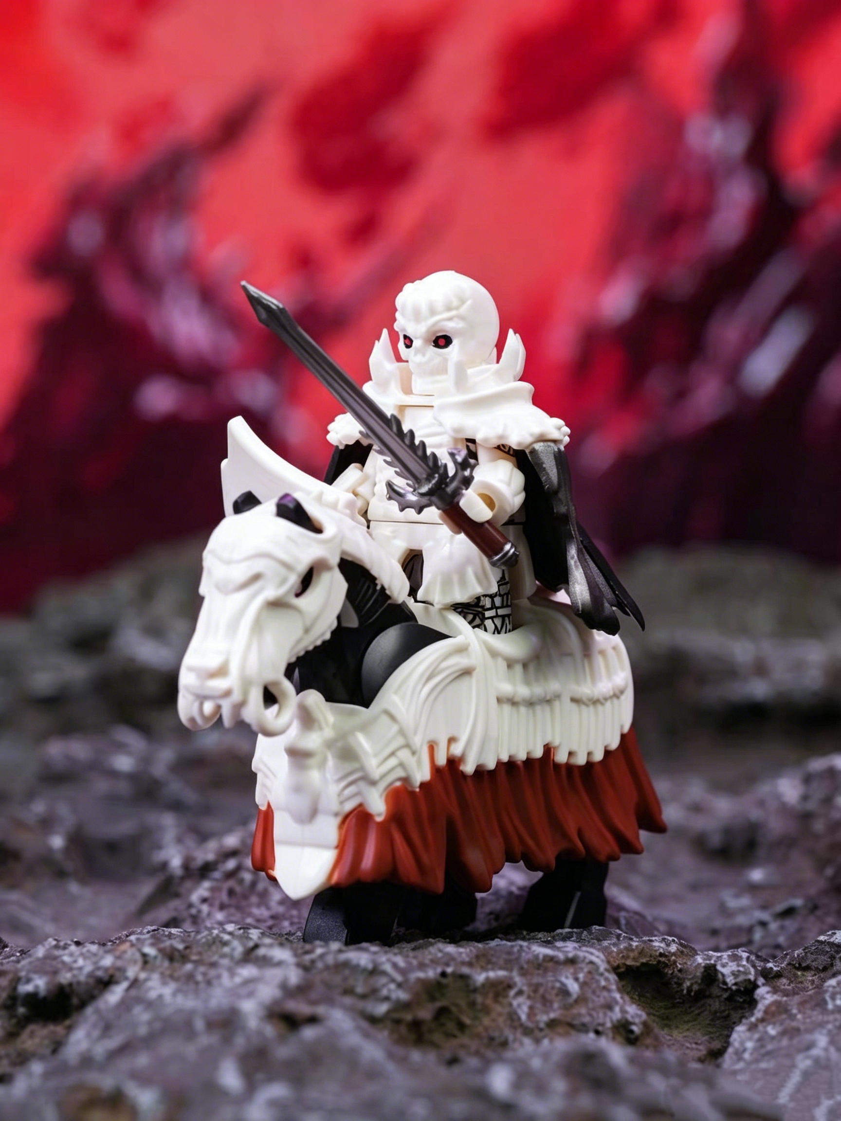 Dark Fantasy Skeleton Shield Soldier Minifigure – Mass Production Version