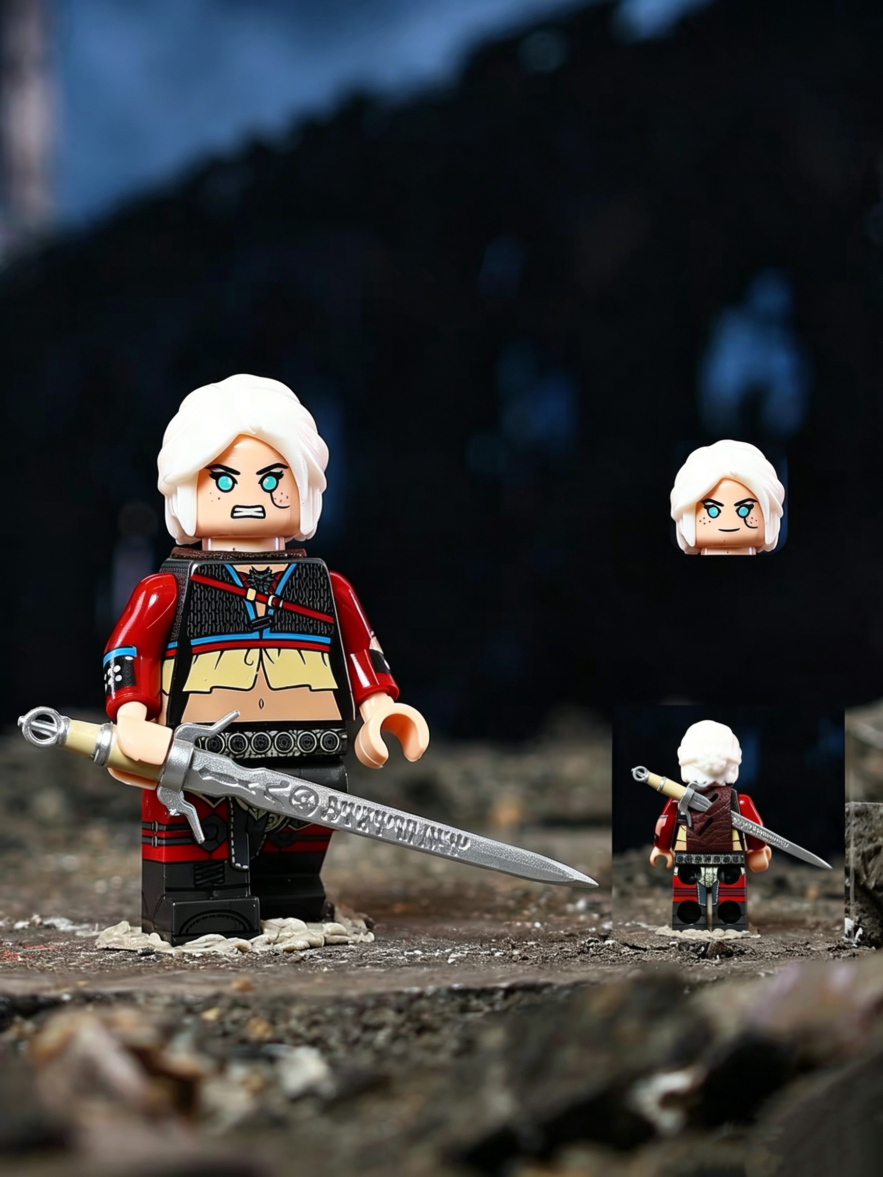 Medieval Demon Slayer Swordsman Minifigure – Mass Production Version