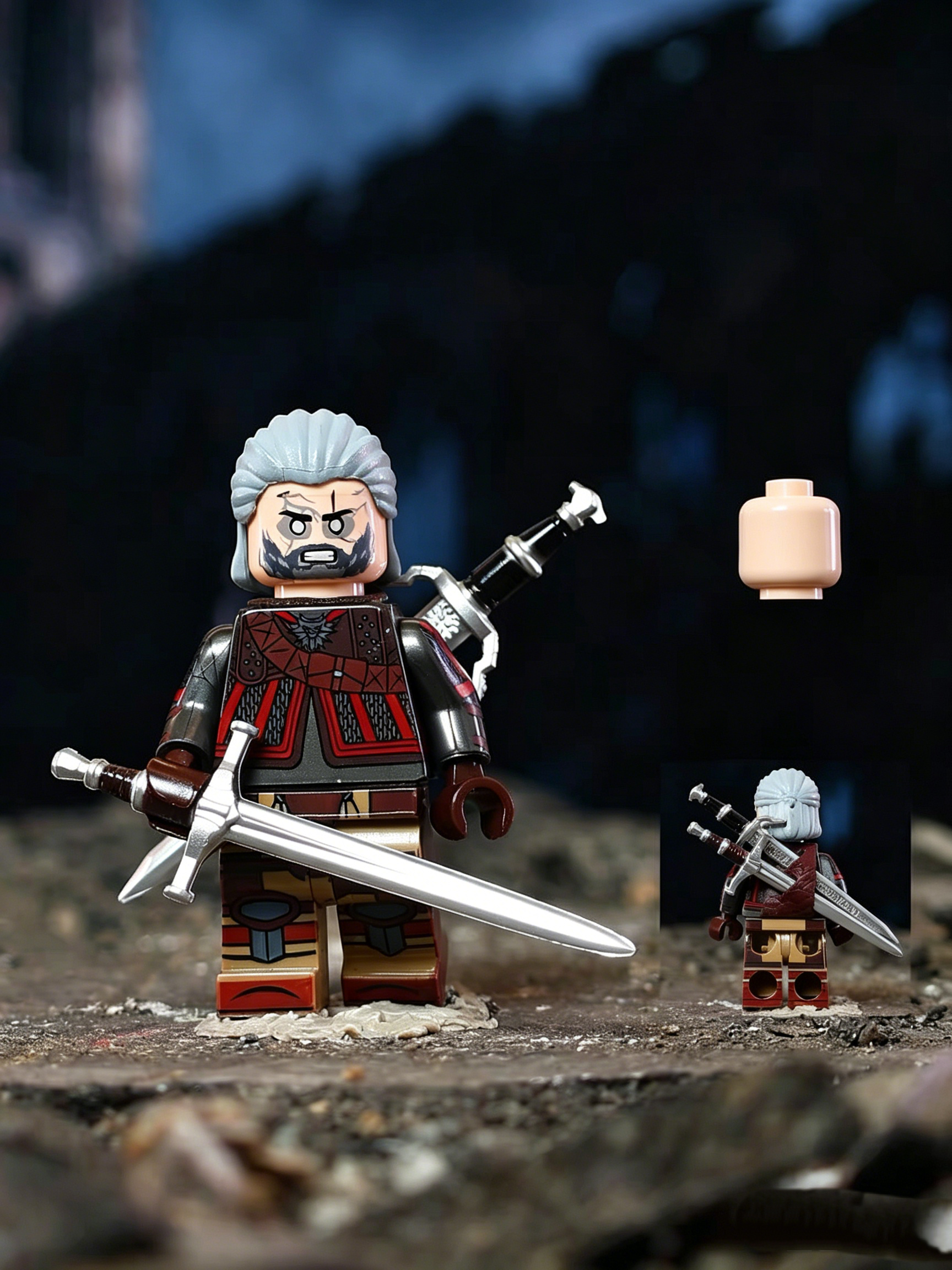Medieval Demon Slayer Swordsman Minifigure – Mass Production Version