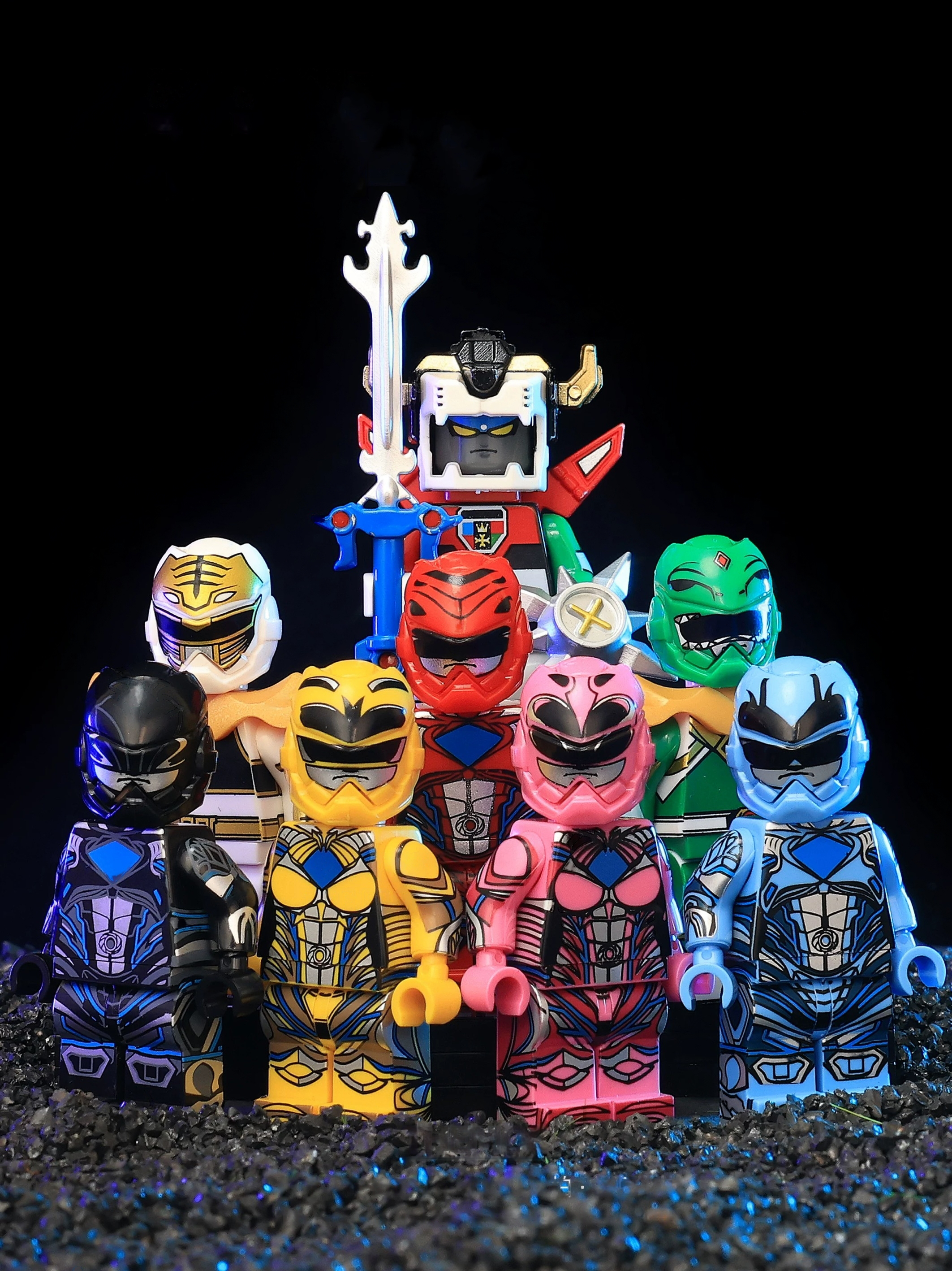 Classic 5-Color Dino Warrior Minifigure – Mass Production Version