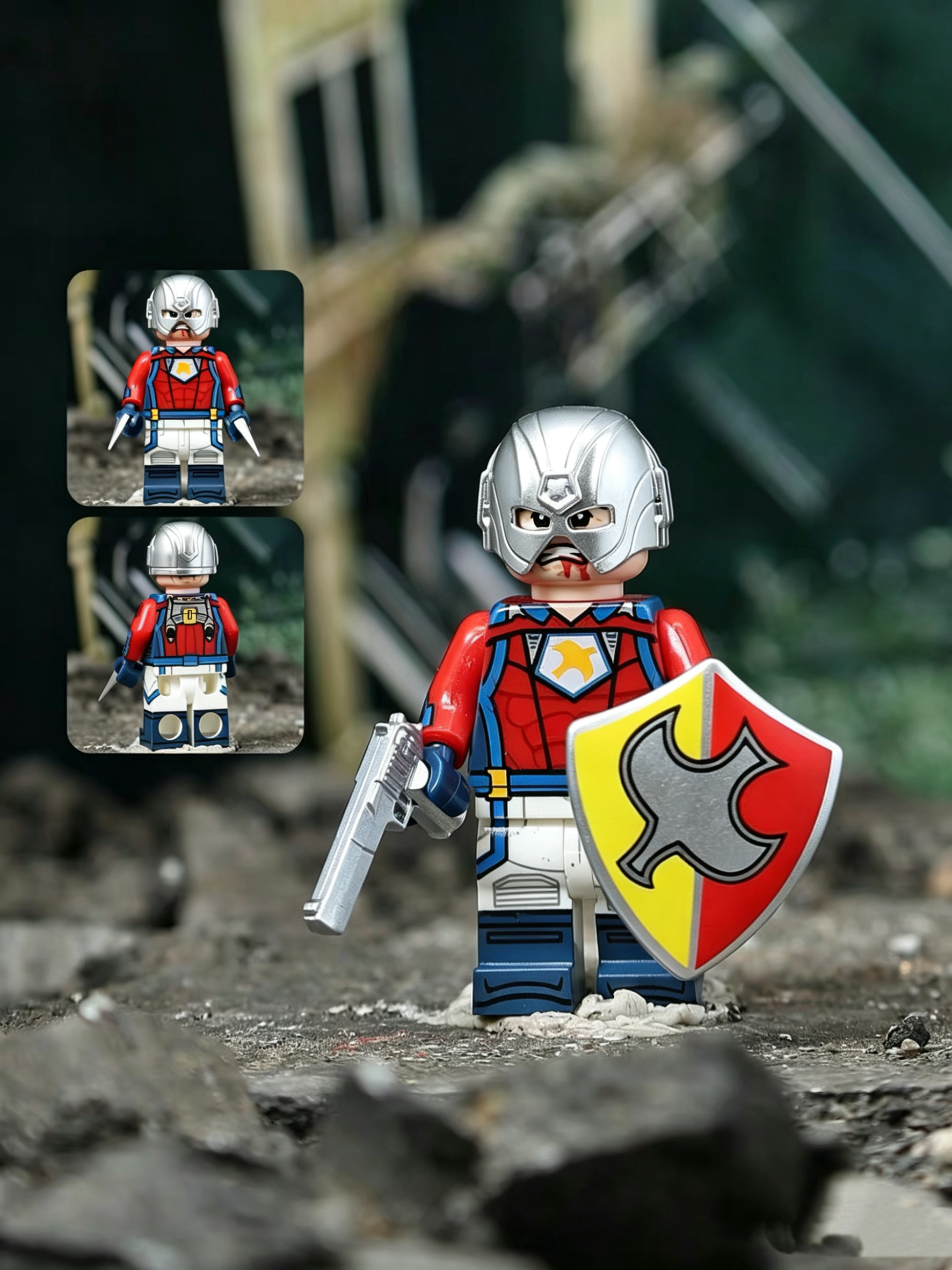 Metal Helmet Red-Blue Anti-Hero Mass Production Version
