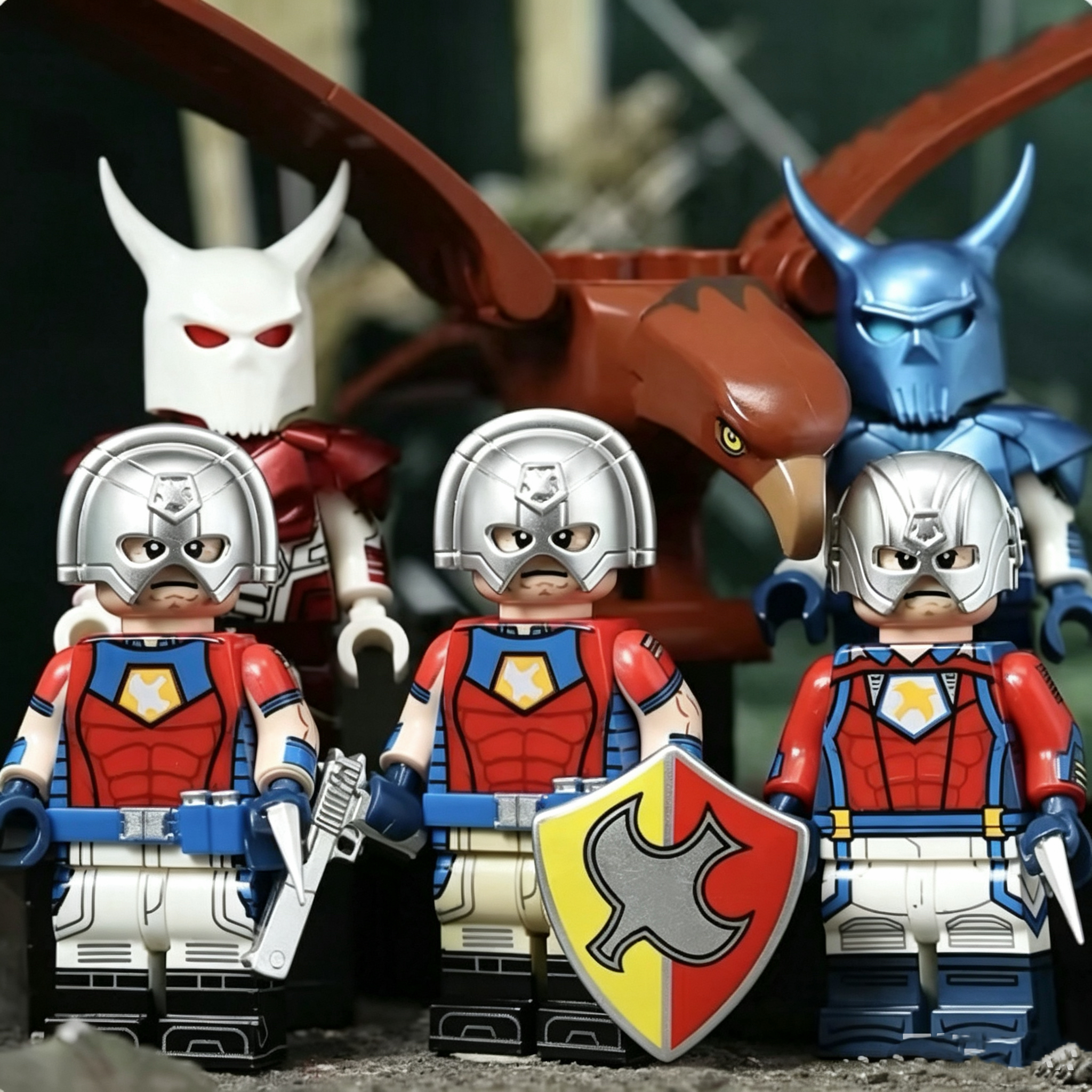 Metal Helmet Red-Blue Anti-Hero Mass Production Version