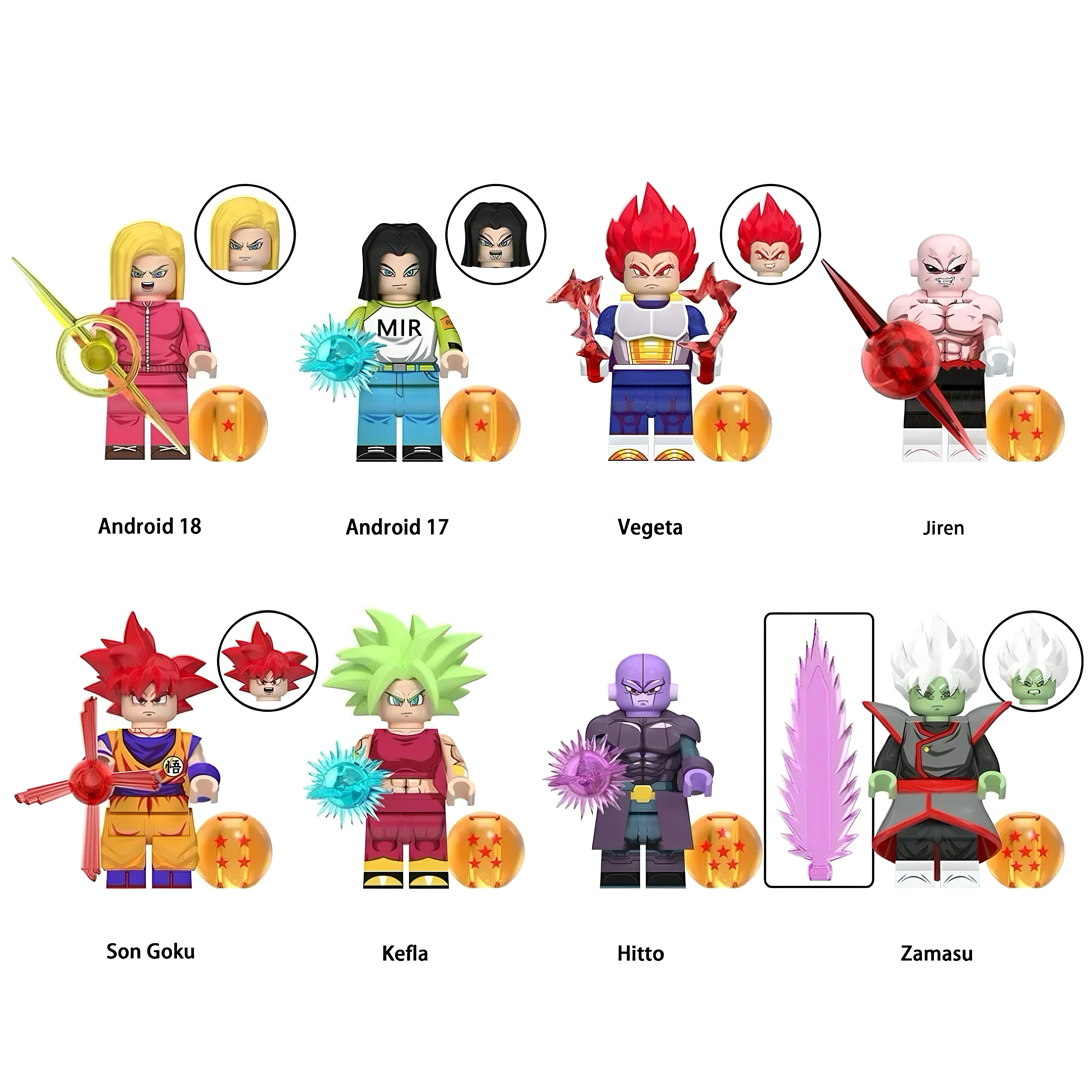 Red-Hair Orange-Gi Energy Fighter Minifigure – Mass Production Version