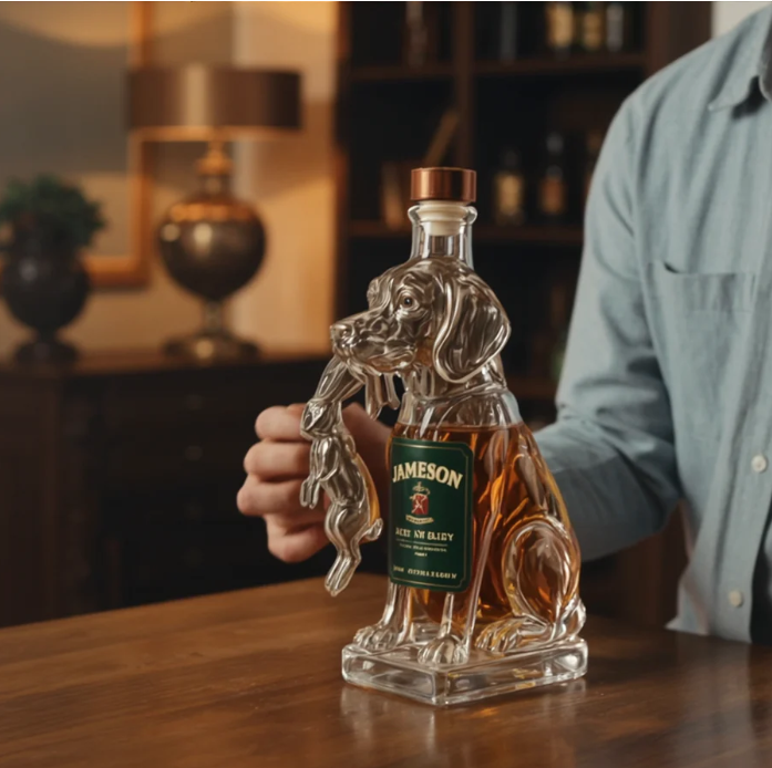 Dog Edition Dog-Shaped Whiskey Bottle