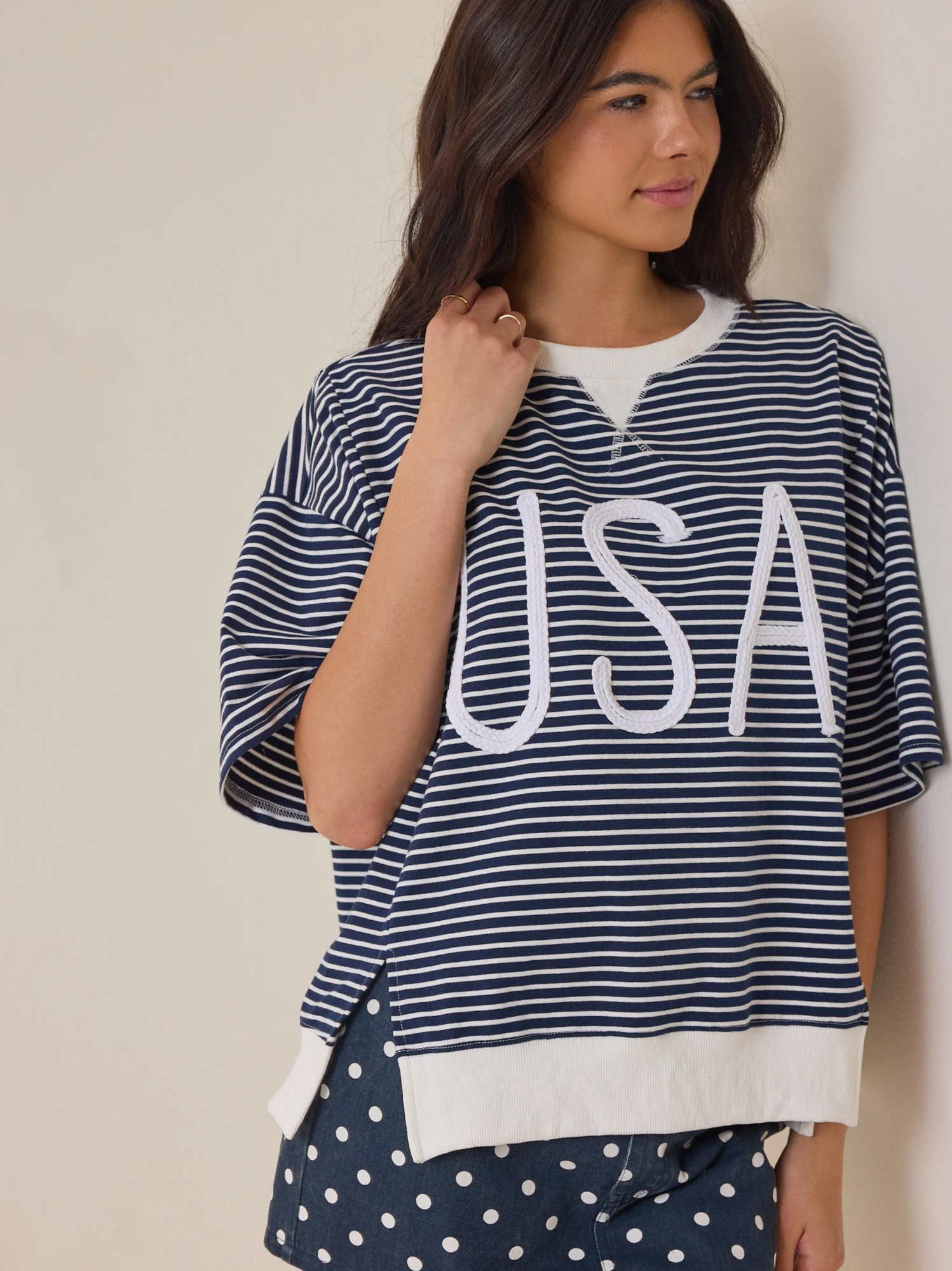 USA Striped Graphic Tee