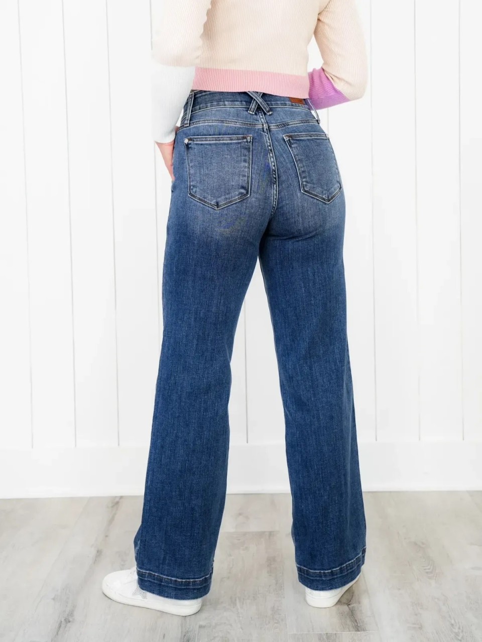 Double Button Wide Leg Jeans (Buy 2 Free Shipping)
