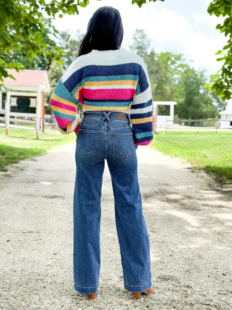 Double Button Wide Leg Jeans (Buy 2 Free Shipping)