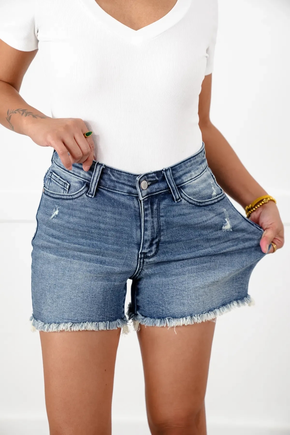 Tummy Control V Front Shorts with Shield Pockets