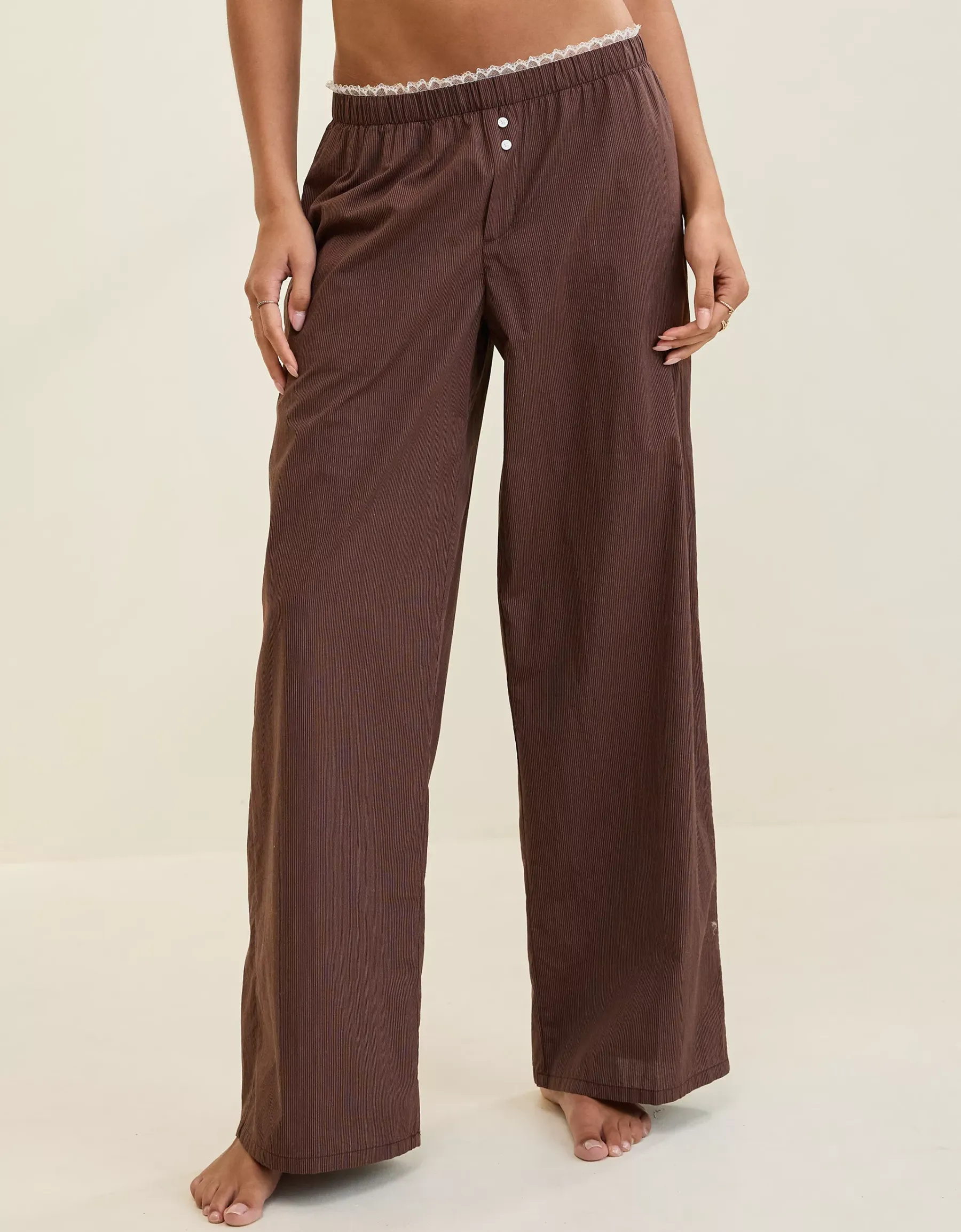 Off-Duty Wide Leg Poplin Trouser PJ(Buy 2 Free Shipping)