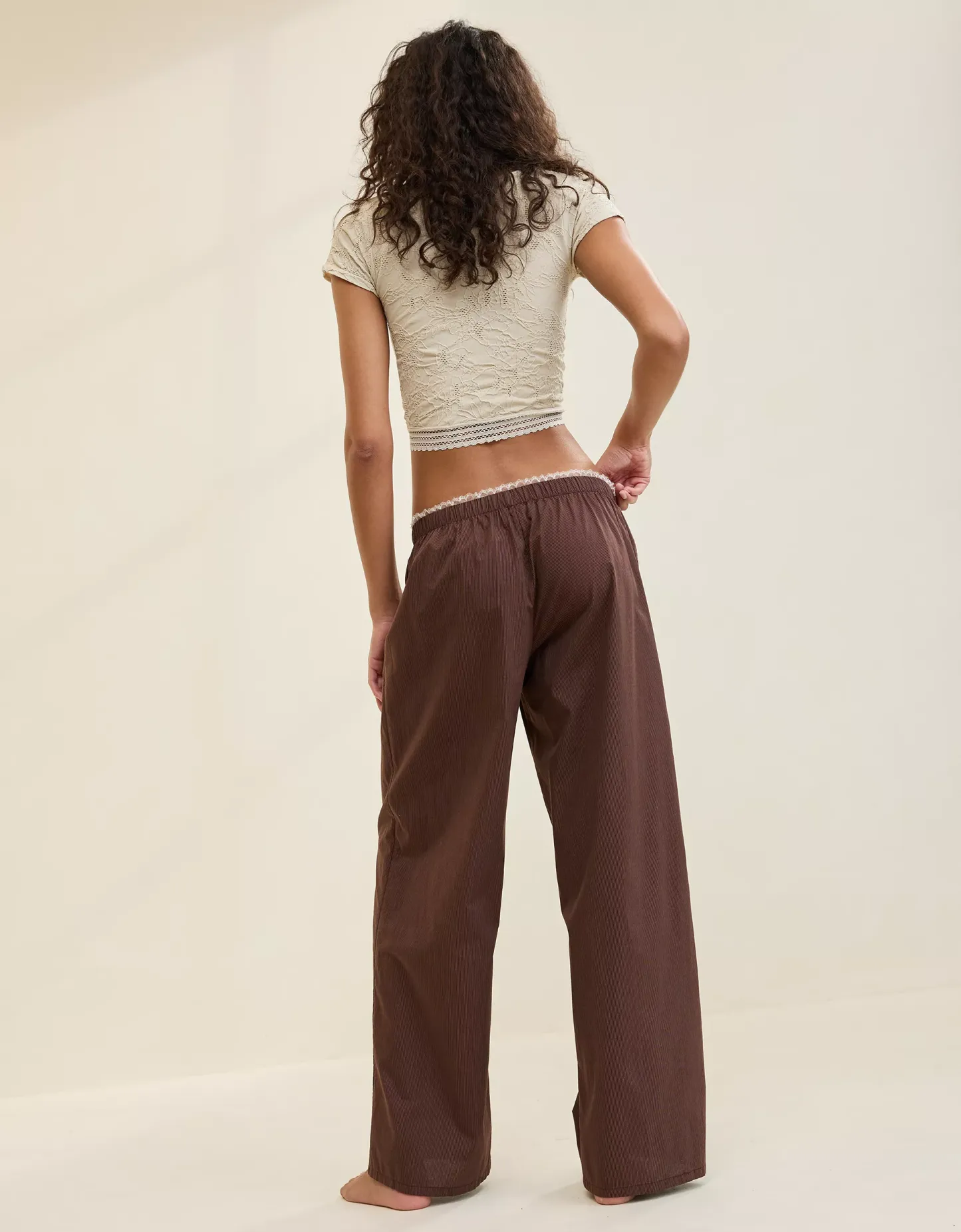 Off-Duty Wide Leg Poplin Trouser PJ(Buy 2 Free Shipping)