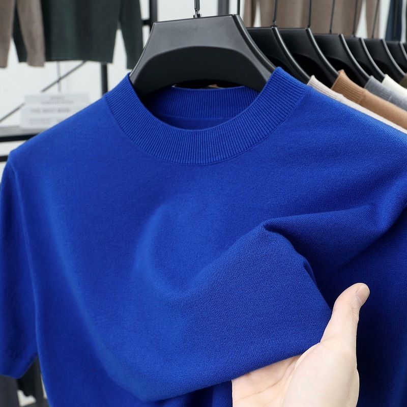 Last Day 50% OFF?2025 Spring and Summer Men's Stand Collar Cashmere Casual T-shirt (Buy 2 Free Shipping)