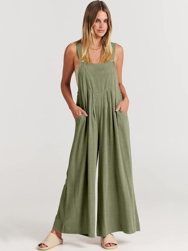 2024 Plus Size Oversize Wide Leg Overalls Jumpsuit