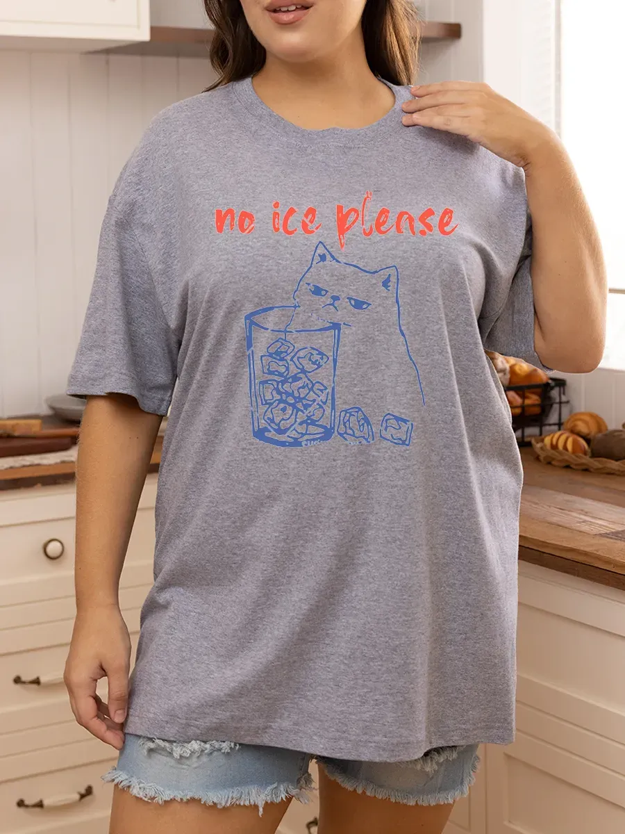 Vintage No Ice Please Oversize Graphic Tee