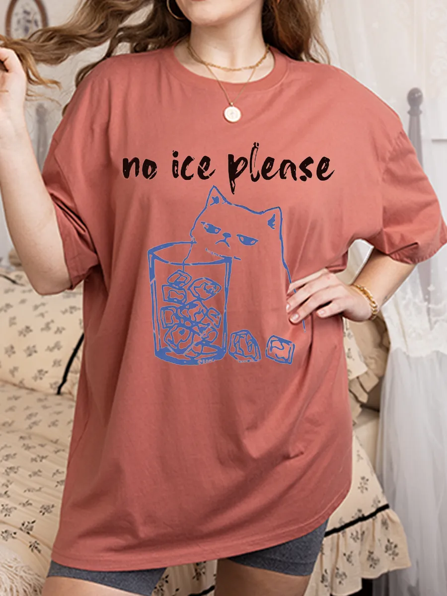 Vintage No Ice Please Oversize Graphic Tee
