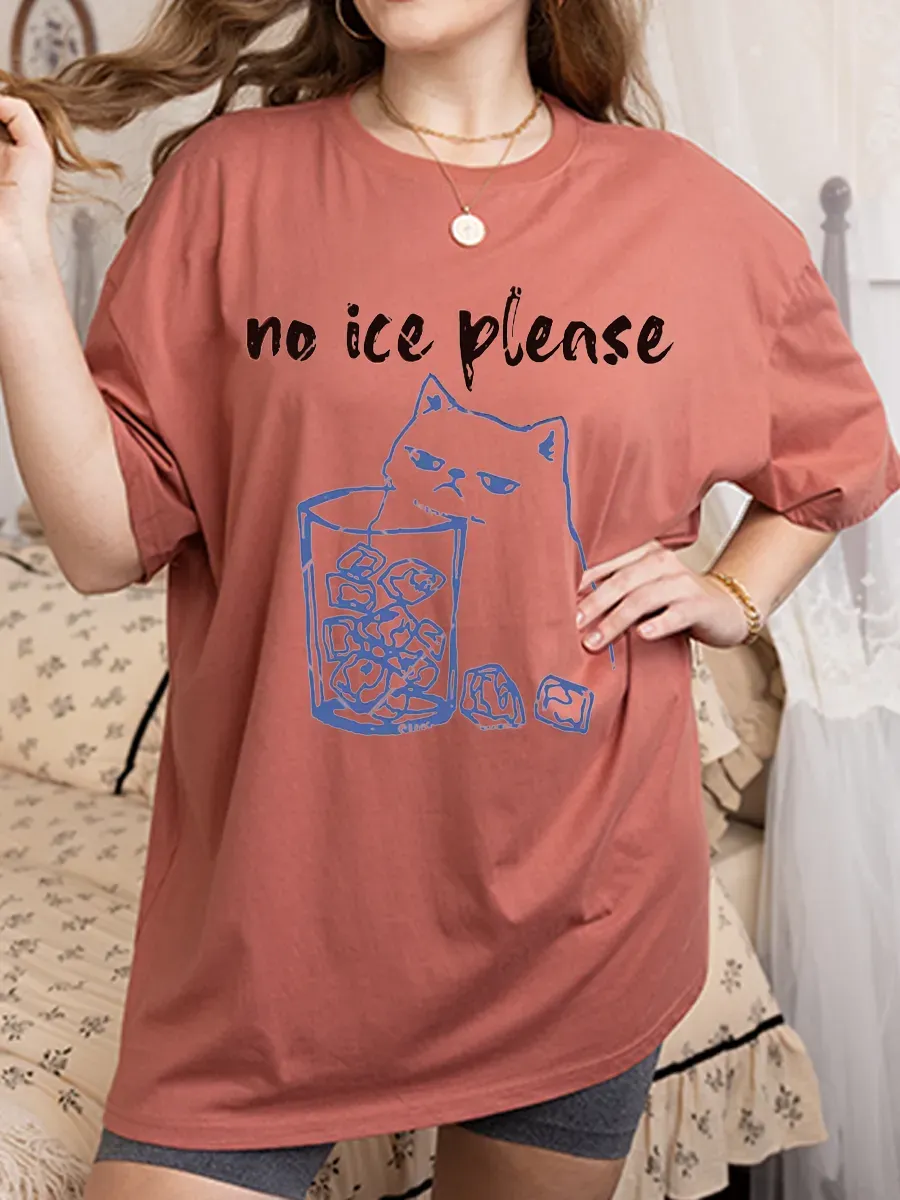 Vintage No Ice Please Oversize Graphic Tee