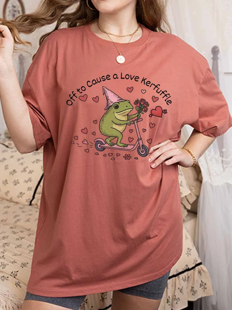 Vintage Off To Cause A Love Kerfuffle Oversize Graphic Tee