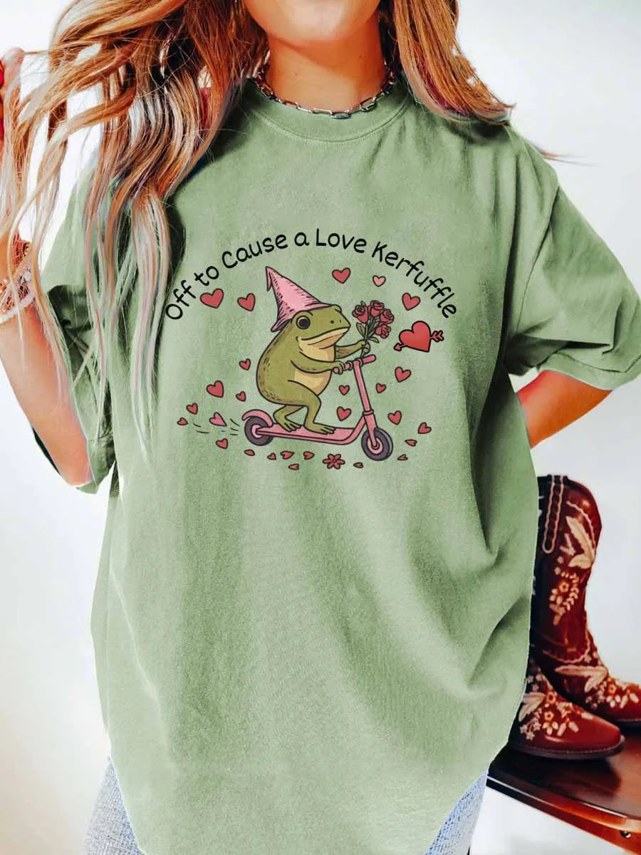 Vintage Off To Cause A Love Kerfuffle Oversize Graphic Tee