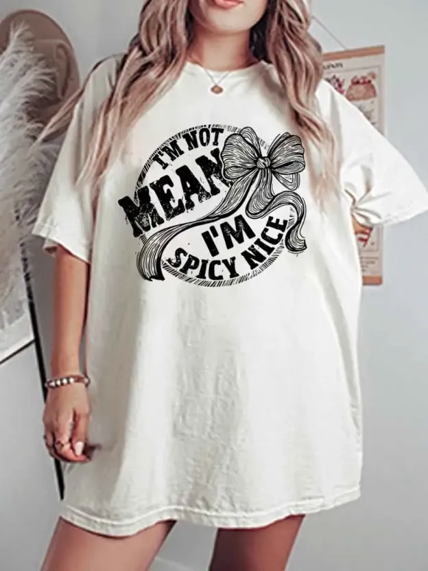 Vintage I’m Not Mean I’m Spicy Oversize Graphic Tee