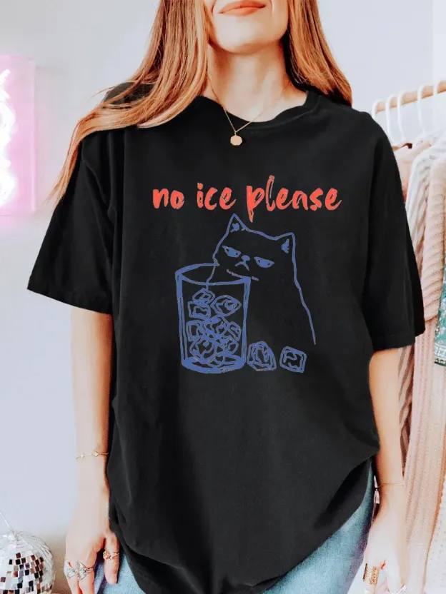 Vintage No Ice Please Oversize Graphic Tee