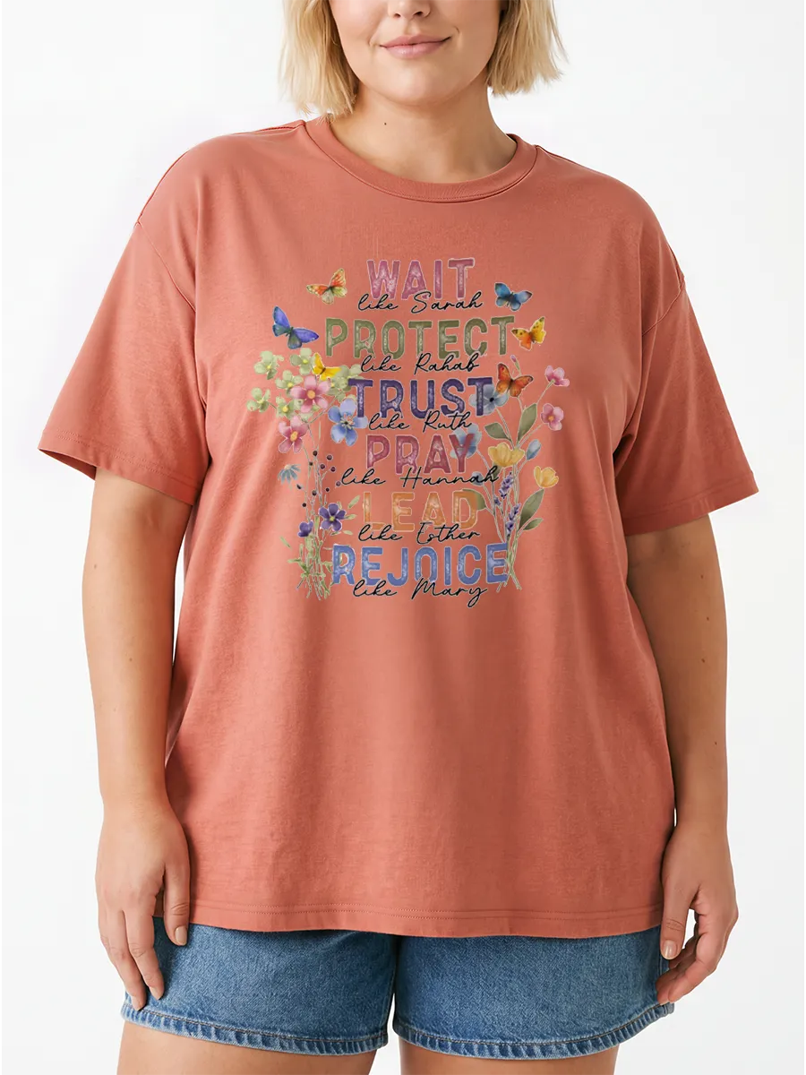 Vintage Christian Quotes About Women Oversize Graphic Tee