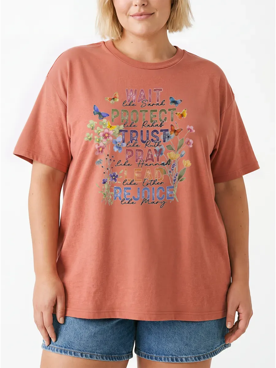 Vintage Christian Quotes About Women Oversize Graphic Tee