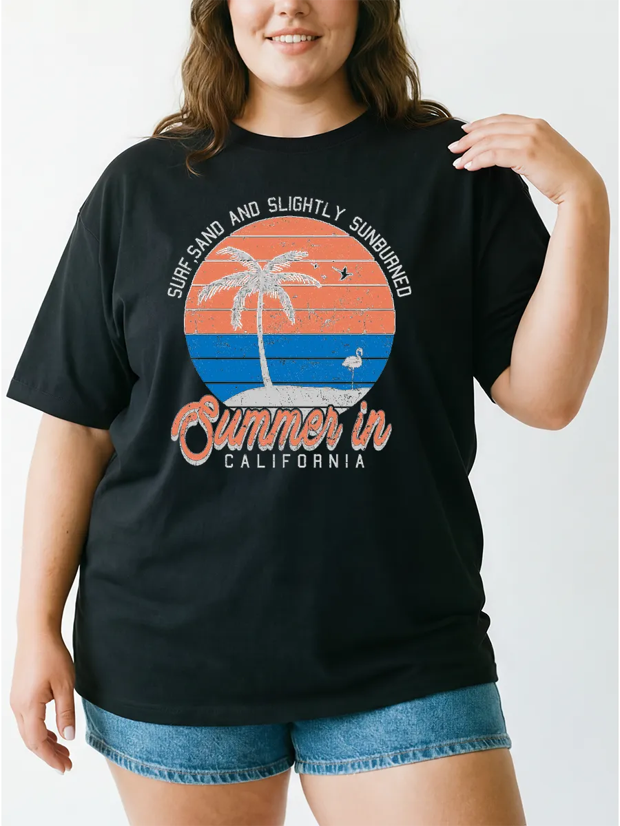 Vintage Summer In California Oversize Graphic Tee