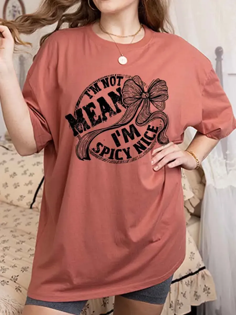Vintage I’m Not Mean I’m Spicy Oversize Graphic Tee