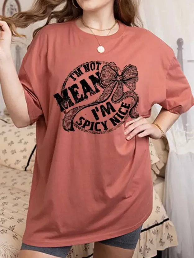 Vintage I’m Not Mean I’m Spicy Oversize Graphic Tee