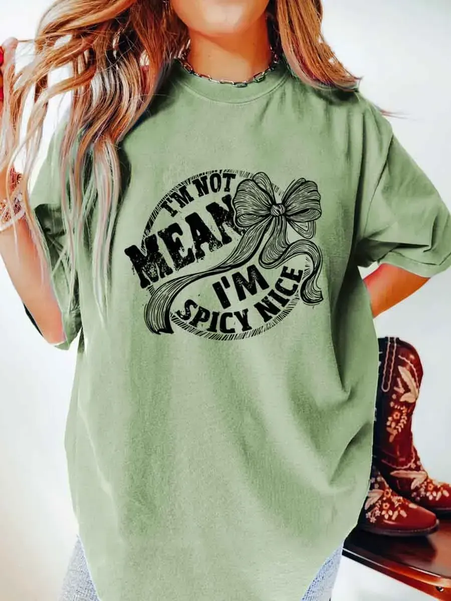 Vintage I’m Not Mean I’m Spicy Oversize Graphic Tee