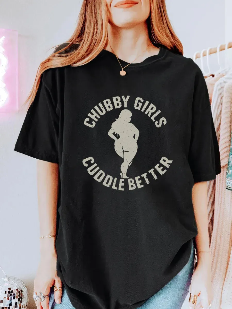 Vintage Chubby Girls Cuddle Better Oversize Graphic Tee