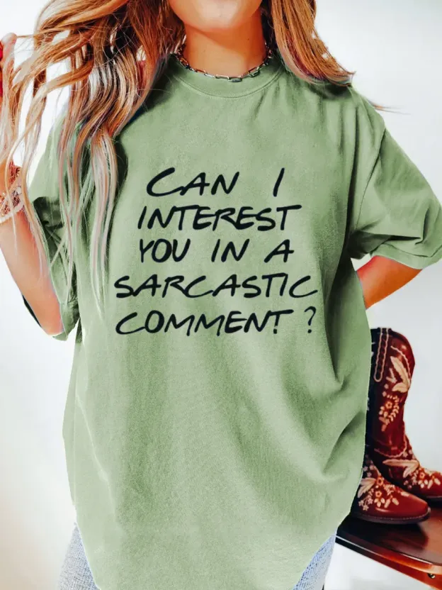 Vintage Can I Interest You In A Sarcastic Comment Oversize Graphic Tee