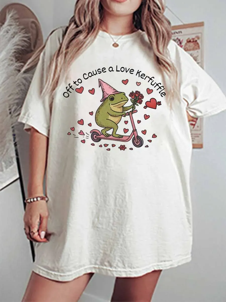 Vintage Off To Cause A Love Kerfuffle Oversize Graphic Tee