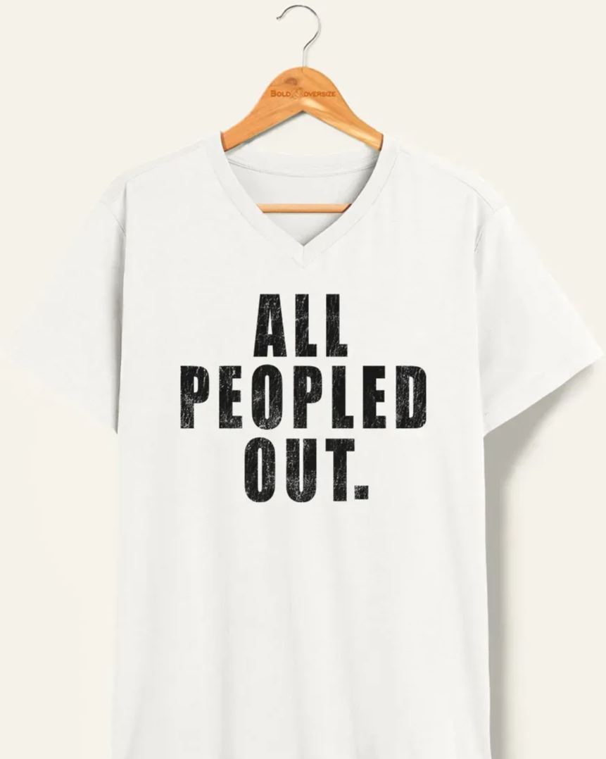 Vintage All Peopled Out V-Neck Tee